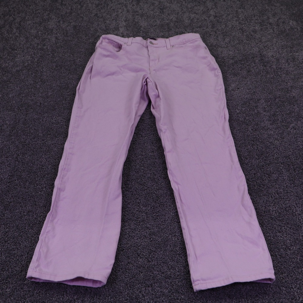 Gloria Vanderbilt Amanda Jeans Womens 12S Pink Straight Leg Classic High Rise